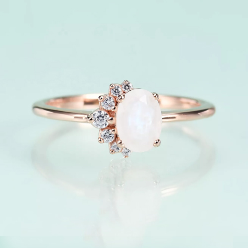 Oval  moonstone rings 